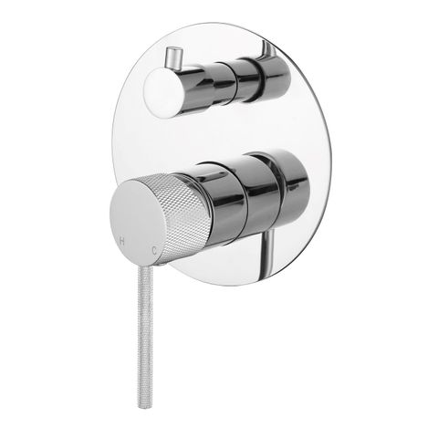 Star Mini Diverter Shower Mixer With Knurled Handle Electroplated Chrome