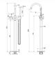 Star Freestanding Bath Mixer With Handshower Pvd Brushed Nickel