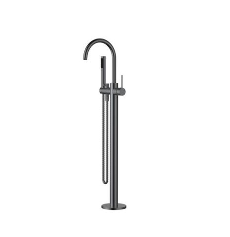 Star Gun Metal Freestanding Bath Spout with Shower