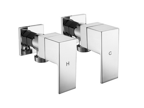 Washing Machine Stops Square Quarter Turn Electroplated Chrome