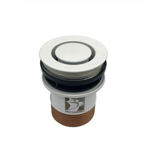 P&W Brass Pop Down O/F 40mm Gloss White