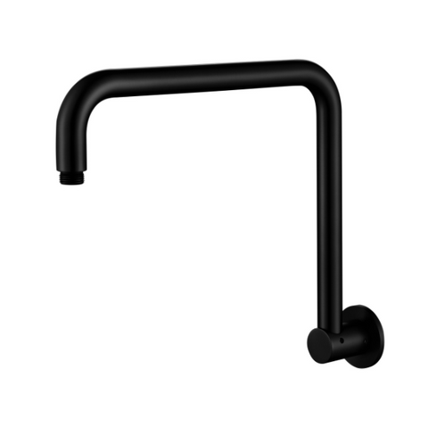 Star Matt Black High Rise Shower Arm 350mm