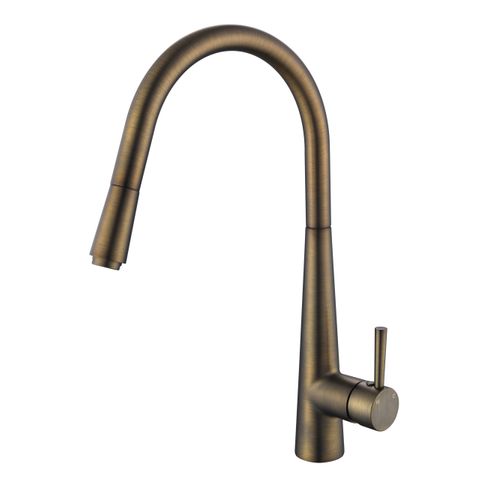 KASPER PULL OUT KITCHEN MIXER ELECTROPLATED ANTIQUE BRASS