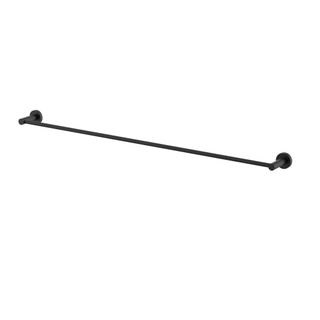 Star Round Black Single Towel Rail 900mm