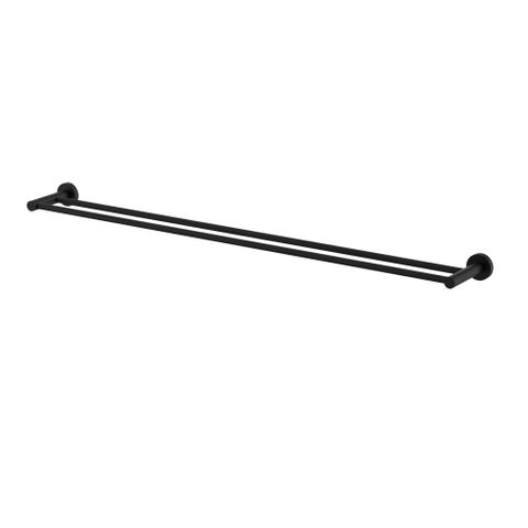 Star Round Black Double Towel Rail 900mm