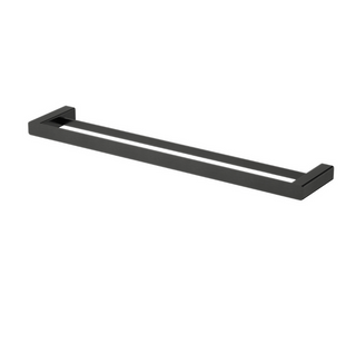 Nova Electroplated Matt Black Double Towel Rail 600mm