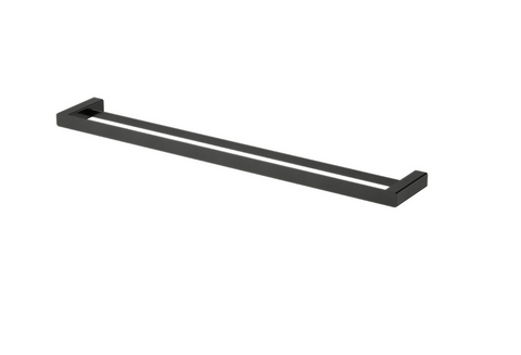 Nova  Electroplated Matt Black Double Towel Rail 750Mm