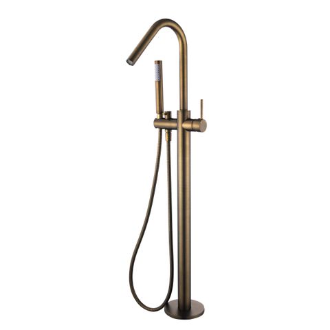 Star Electroplated Antique Brass Freestanding Bath Spout with Shower