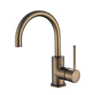 Star Mini Antique Brass 35mm Gooseneck Basin Mixer