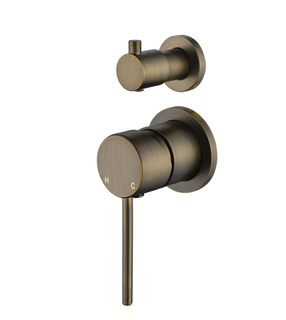 Star Mini Antique Brass 35mm Small Backplate Shower Divertor