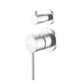 Star Mini Brushed Chrome 35mm Small Backplate Shower Divertor