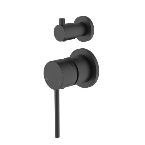 Star Mini Matte Black 35mm Small Backplate Shower Divertor