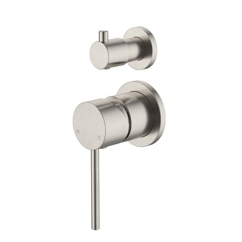 Star Mini Brushed Nickel 35mm Small Backplate Shower Divertor