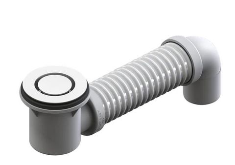 P&W BRASS 40MM GLOSS WHITE BATH POP DOWN W FLEX CONNECTOR