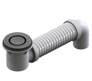 P&W BRASS 40MM BRUSHED CHROME BATH POP DOWN W FLEX CONNECTOR