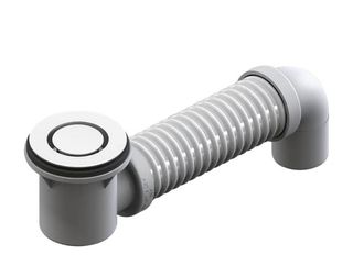 P&W BRASS 40MM MATTE WHITE BATH POP DOWN W FLEX CONNECTOR