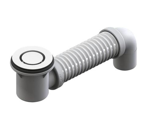 P&W BRASS 40MM MATTE WHITE BATH POP DOWN W FLEX CONNECTOR