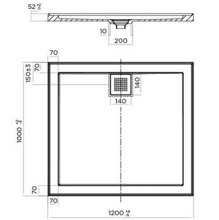 Eco 1200x1000 Polymarble Base Rear Outlet