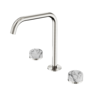 Serenity Bath/Kitchen Set Edge Spout With Arabescato Corchia Handle Brushed Nick
