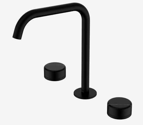 Serenity Bath/Kitchen Set Edge Spout With Marquina Black Handle Matte Black