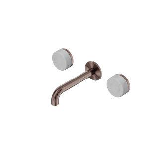 Serenity Wall Basin Set 160mm Spout With Carrara Handle Brushed Bronze