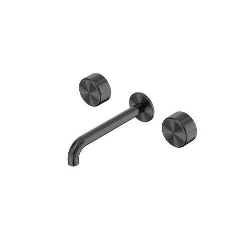 Serenity Wall Basin Set 160mm Spout With Metal Handle Gun Metal