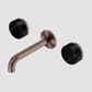 Serenity Wall Basin Set 160mm Spout With Marquina Black Handle Brushed Bronze