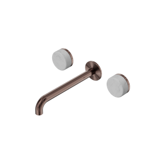 Serenity Wall Basin Set 220mm Spout With Carrara Handle Brushed Bronze