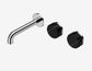 Serenity Wall Basin Set 160mm Offset Spout With Marquina Black Handle Chrome