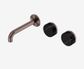 Serenity Wall Basin Set 160mm Offset Spout With Marquina Black Handle Brushed Br