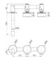 Serenity Wall Basin Set 160mm Offset Spout With Marquina Black Handle Brushed Go