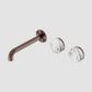 Serenity Wall Basin Set 185mm Offset Spout With Arabescato Corchia Handle Brushe