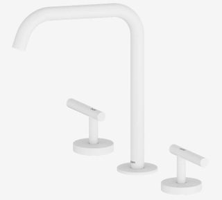 Mecca Lever Bath/Kitchen Set Edge Spout Matte White