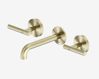 Mecca Lever Wall Basin/Bath Set 160mm Spout Brushed Gold