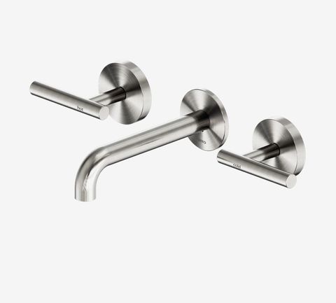 Mecca Lever Wall Basin/Bath Set 160mm Spout Brushed Nickel