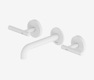Mecca Lever Wall Basin/Bath Set 160mm Spout Matte White