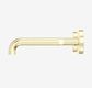 Mecca Lever Wall Basin/Bath Set 185mm Spout Brushed Gold