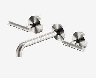 Mecca Lever Wall Basin/Bath Set 185mm Spout Brushed Nickel