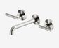 Mecca Lever Wall Basin/Bath Set 185mm Spout Brushed Nickel