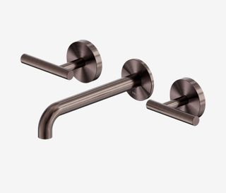 Mecca Lever Wall Basin/Bath Set 185mm Spout Brushed Bronze