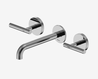 Mecca Lever Wall Basin/Bath Set 185mm Spout Chrome