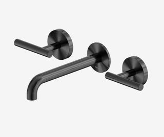 Mecca Lever Wall Basin/Bath Set 185mm Spout Gun Metal