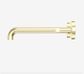 Mecca Lever Wall Basin/Bath Set 220mm Spout Brushed Gold