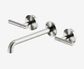 Mecca Lever Wall Basin/Bath Set 220mm Spout Brushed Nickel