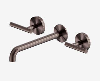 Mecca Lever Wall Basin/Bath Set 220mm Spout Brushed Bronze