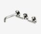 Mecca Lever Wall Basin/Bath Set 160mm Offset Spout Brushed Nickel
