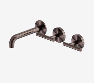 Mecca Lever Wall Basin/Bath Set 160mm Offset Spout Brushed Bronze