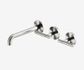 Mecca Lever Wall Basin/Bath Set 185mm Offset Spout Brushed Nickel