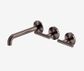 Mecca Lever Wall Basin/Bath Set 185mm Offset Spout Brushed Bronze