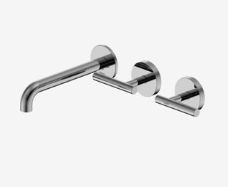 Mecca Lever Wall Basin/Bath Set 185mm Offset Spout Chrome